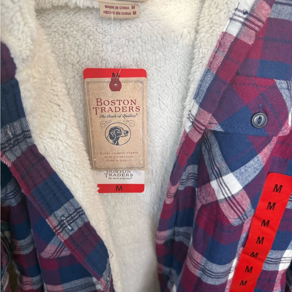 Boston Traders Red and Blue Plaid Shirt Jacket - Picture 2 of 2